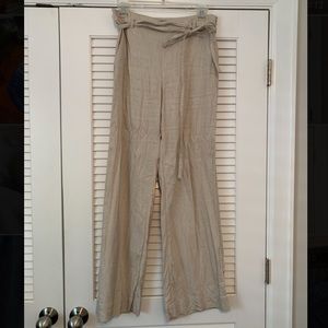 Ann Taylor Wide Leg Linen Trousers